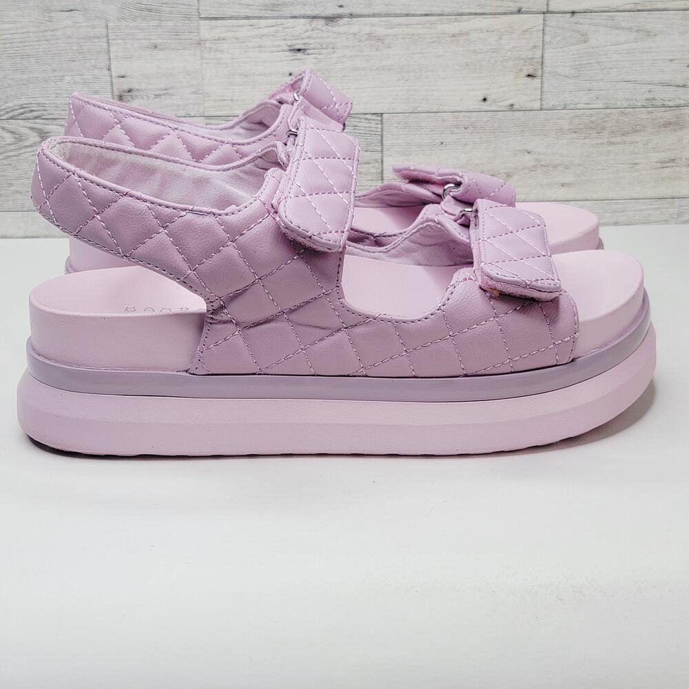 Bamboo 8M 2.5" Platform Chunky Heel Sandal Lavender Hook Loop Closure Fairycore - Picture 3 of 10